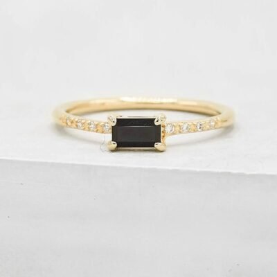 Anillo Dama black gold